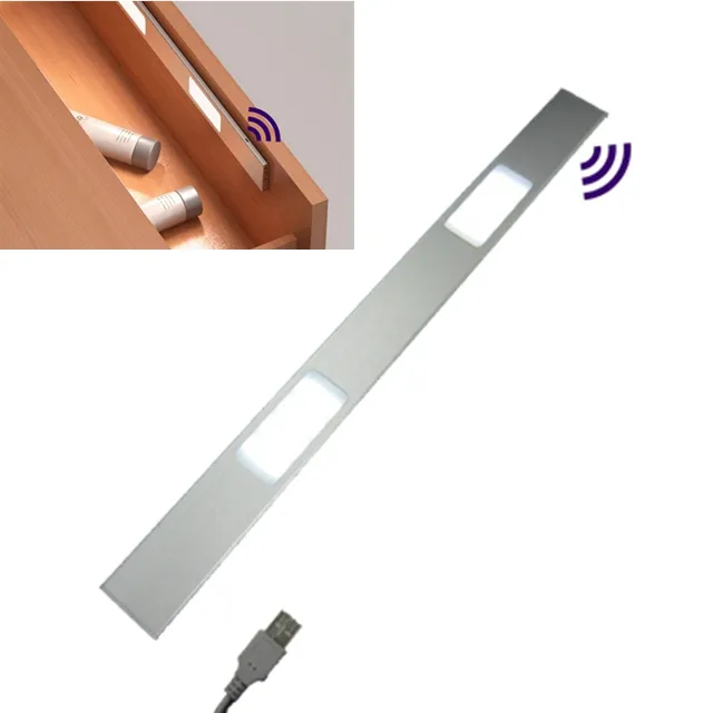 Lampu Strip Led Dapat Diisi Ulang, dengan Saklar Sensor Ir untuk Lemari