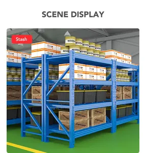 أرفف مخصصة خفيفة الوزن ، كل منها بسعة حمل تبلغ شطبها بأرفف تخزين معدنية متعددة الأغراض - Product Image 5