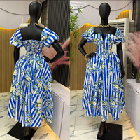 Robe décontractée imprimée grande taille en tissu écologique, col halter, dos nu, taille empire, longueur ras du sol, pour usage quotidien, livraison rapide
