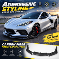 Lame de pare-chocs avant style CS avec canards pour Corvette C8, séparateurs d'angle avant, ailerons, accessoires de kit carrosserie, pièces automobiles