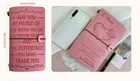 Carnet de notes personnalisable A6 en cuir PU Lynmoe, couleur personnalisée, haute qualité, portable, style rétro découpé, vente en gros