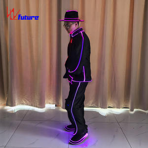 Ensemble de costume lumineux à fibres optiques pour hommes, blazer et pantalon LED lumineux pour soirée, boîte de nuit, spectacle sur scène, costume de mode - Product Image 3