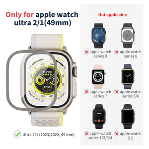 RYB <span class=keywords><strong>nouvelle</strong></span> <span class=keywords><strong>lunette</strong></span> de montre à cadre en aluminium pour <span class=keywords><strong>Apple</strong></span> Watch Ultra/Ultra 2 boîtier en métal 49mm protecteur d'écran en verre trempé - Product Image 4