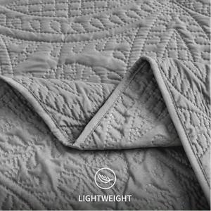 Juego de Cama de Estilo Sencillo Ligero de Verano de Microfibra, Colcha Ultrasónica con Patrón Geométrico - Product Image 5