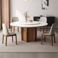 Nouvel ensemble table et chaises de salle à manger en marbre et bois massif, mobilier de salle à manger moderne assemblé, 8 places, pour hôtel et villa, durable et multifonctionnel