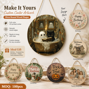 Panneau rond en bois « Béni et reconnaissant », décoration murale florale style ferme, plaque en bois |   Décoration suspendue rustique « Gratitude » 20x20cm pour entrée - Product Image 6