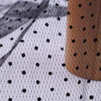 Dentelle Polka Dot Flocking Mesh Nylon Mesh Polka Dot Flocking Fabric Bright Dot Mesh Fashion Women Dress Fabrics