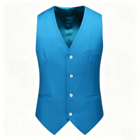 Gilet de Costume Classique Uni Col V pour Homme – Gilet Habillé Ajustable au Dos, Infroissable, Idéal pour les Affaires