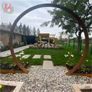 Jardín contemporáneo Puerta <span class=keywords><strong>de</strong></span> la <span class=keywords><strong>luna</strong></span> <span class=keywords><strong>de</strong></span> metal Diseño <span class=keywords><strong>de</strong></span> acero corten al aire libre privado Pérgola <span class=keywords><strong>de</strong></span> madera tratada a presión natural Pabellón Gazebo - Product Image 6
