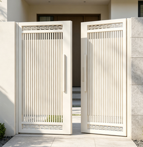 <b>Swing</b> Powder Coated Aluminum Gates Vertical Slat French Style Privacy Villa Side Gate For Courtyard - Product Image 5