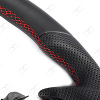 Nappa roda kemudi kulit asli berlubang, untuk Mazda Atenza CX4 CX5 OEM Kustom tampilan LED serat karbon Alcantara Interior