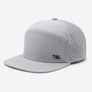 หมวกแก๊ปตาข่ายปักโลโก้แบรนด์ T&L แบบกำหนดเองสำหรับกิจกรรมกลางแจ้ง ปรับขนาดได้ 5 แผง กันน้ำ - Product Image 1
