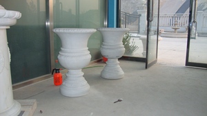 <span class=keywords><strong>Maceta</strong></span> de mármol blanco de estilo occidental tallada a mano de estilo europeo de alta calidad para decoración del hogar al aire libre - Product Image 4