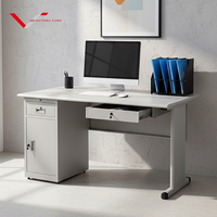 Bureau en acier pour le bureau, table latérale en métal, table d'ordinateur individuelle pour le personnel, design avec tiroirs