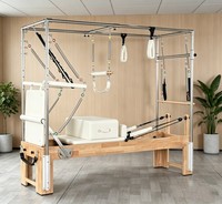 Cama Cadillac Multifuncional 3 en 1: Equipo de Pilates de Madera de Roble Resistente, Ideal para Estudios en Casa y Gimnasios