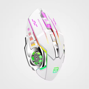 Bajeal Chuột chơi game đua xe sạc chuột chơi game không dây có thể sạc lại thoải mái hơi thở đèn nền 7 màu - Product Image 4