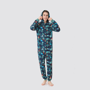 2021 Christmas <strong>Matching</strong> Leisure Casual Knitted Hooded Eco-Friendly Soft Breathable Pajamas Sets <strong>Family</strong> Custom Print Adult <strong>Onesie</strong> - Product Image 5
