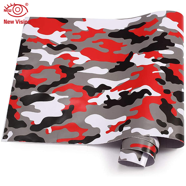 Car Styling Camo Vinyl Wrap Red Gray White Camouflage Vinyl Film for Vehicle Auto Car Body Wraps
