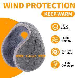Orejeras Plegables Cálidas para el Invierno, Tejidas, a Prueba de Frío, Venta al por Mayor - Product Image 2