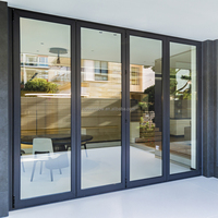 Porte pliante extérieure en aluminium pour villa, grand panneau, porte coulissante en verre trempé, isolation thermique, pour jardin extérieur