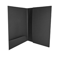 Carpeta de Archivos de Papel para Oficina, Carpeta de Documentos Negra Personalizada con Impresión, con Lámina Plateada y Bolsillos Interiores