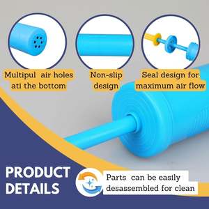 Pompe à <span class=keywords><strong>ballon</strong></span> manuelle à double <span class=keywords><strong>action</strong></span> bidirectionnelle, compresseur d'air portable à double entrée pour ballons - Product Image 3