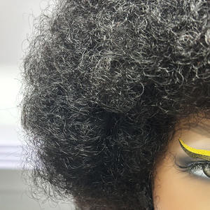 Perruques en cheveux humains afro de 10 pouces, densité 300%, fabrication mécanique, perruque courte sans colle, cheveux humains bruts pour femmes noires africaines - Product Image 5
