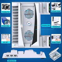 Station de charge double multifonctionnelle pour PS5 DE/HUD avec ventilateurs de refroidissement intégrés