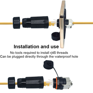 2025 ultimo modello impermeabile <span class=keywords><strong>RJ45</strong></span> connettore a parete attacco femmina Cat 6/5e Ethernet <span class=keywords><strong>connettori</strong></span> passante - Product Image 4