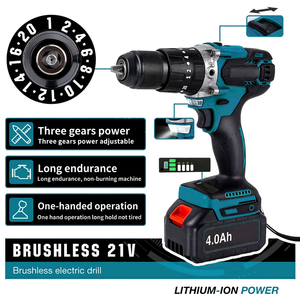 Diamond Brushless Impact Drill Rechargeable <b>Multifunctional</b> Impact Drill Pistol Drill Industrial Grade Hand Drill - Product Image 2