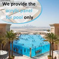 Plaque acrylique architecturale robuste en PMMA pur, résistante aux UV et anti-jaunissement, pour piscine