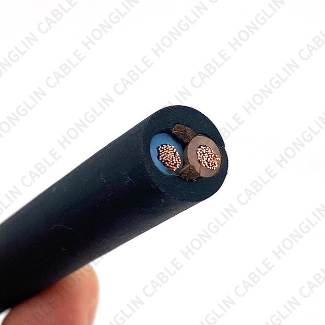 Black Electric Rubber Flexible Cable 6mm 2-core Rubber