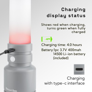 Kép nguồn ánh sáng ABS nhựa LED đèn pin được xây dựng trong 14500 pin 400mAh có thể sạc lại cho ngọn đuốc & đèn Pin - Product Image 5