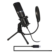 Microphone USB professionnel à condensateur pour PC, ordinateur portable, studio d'enregistrement, chant, jeux, streaming