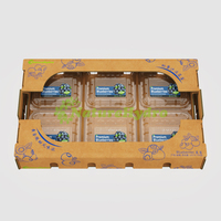 Boîte en carton ondulé personnalisée en gros, empilable, plateau d'affichage pour fruits et légumes, boîte d'emballage pour bleuets
