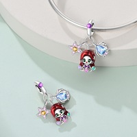 Breloques en argent S925 style conte de fées, licorne, princesse, clown, grande roue, pour bracelets DIY, vente en gros, directement de l'usine