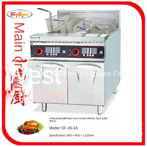 <span class=keywords><strong>Friteuse</strong></span> électrique commerciale Jie Guan DF-28 9kW triphasée 380V en acier inoxydable, double cylindre vertical, double écran, cuisine occidentale - Product Image 3