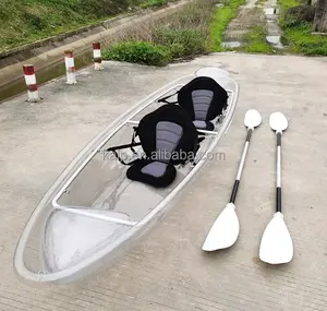 Double PC material Transparent Boat Clear Boat Clear Bottom Boat with Engine and Canopy paddle hand rowing life jacket