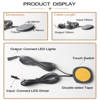 Interrupteur tactile LED 12V 24V 5A 60W pouvant pénétrer le bois, la carrelage, la pierre, le plastique