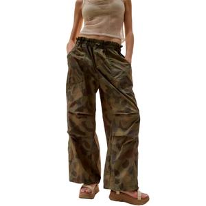 Wholesale Price <b>Custom</b> Logo-patch Fashion Casual Unisex Style Comfortable Nylon Camo <b>Balloon</b> Pant - Product Image 2