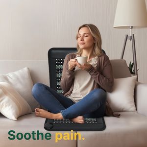 Tappetino massaggiante per terapia con cristalli da 40*20 pollici con luce rossa termici termici con ametista di giada naturale tormalina per alleviare il dolore - Product Image 4