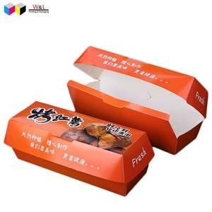 biodegradable food grade clamshell shape white paper hot dog corn dogs packaging card box