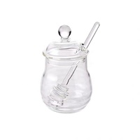 Vente en gros de distributeurs de miel en verre de luxe pour la maison et la cuisine, design créatif personnalisé, avec des abeilles 3D