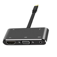 Adaptateur USB Type C 5 en 1 vers HD VGA, convertisseur vidéo 4K avec USB 3.0, charge PD, prise audio 3,5 mm, station d'accueil multiport