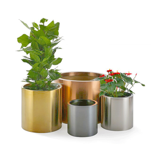 1 support de planteur personnalisé en métal, grand support décoratif pour salon et jardin, étagère pour plantes, Pots de fleurs dorés - Product Image 2