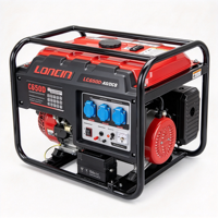 Generator Bensin LC6500D-AS/DCS 5KW, Daya Tahan 13 Jam, Tangki 25L, Starter Elektrik, Dilengkapi Roda, untuk Cadangan Toko dan Bengkel