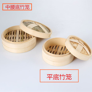 Bamboo <b>Steamer</b> With Stainless Steel Edges And Handle 20cm Eco Friendly For Steamed Buns Dumplings Xiaolongbao - Product Image 5