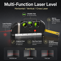 Niveau laser vert multifonctionnel avec ligne croisée et angle droit, alimenté par batterie au lithium, auto-nivelant 2,5 m pour le travail du bois à domicile