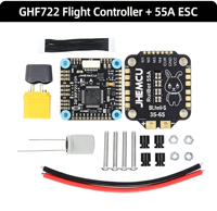 Contrôleur de vol JHEMCU GF30F722-ICM F722 Flytower F7 avec ESC 4-en-1 45A 55A 3-8S pour drones FPV Freestyle Cinewhoop de 5-7 pouces