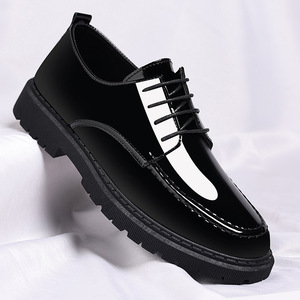 Zapatos Oxford de Vestir para Hombre, de Piel Sintética, con Punta Redonda, con Cordones, que Aumentan la Estatura, para Oficina, Carrera, Todas las Temporadas, Color Sólido, Suela de Goma - Product Image 4